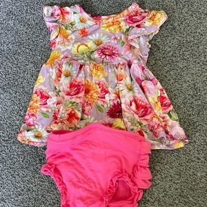 Posh Peanut Short Sleeve Peplum Ruffled Bummie Set